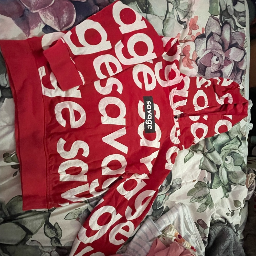 Red white savage jacket size 7T